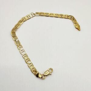 18k Gold Plated Bracelet Mariner's Chain 6mm Valentine's Birthday Gift - New!